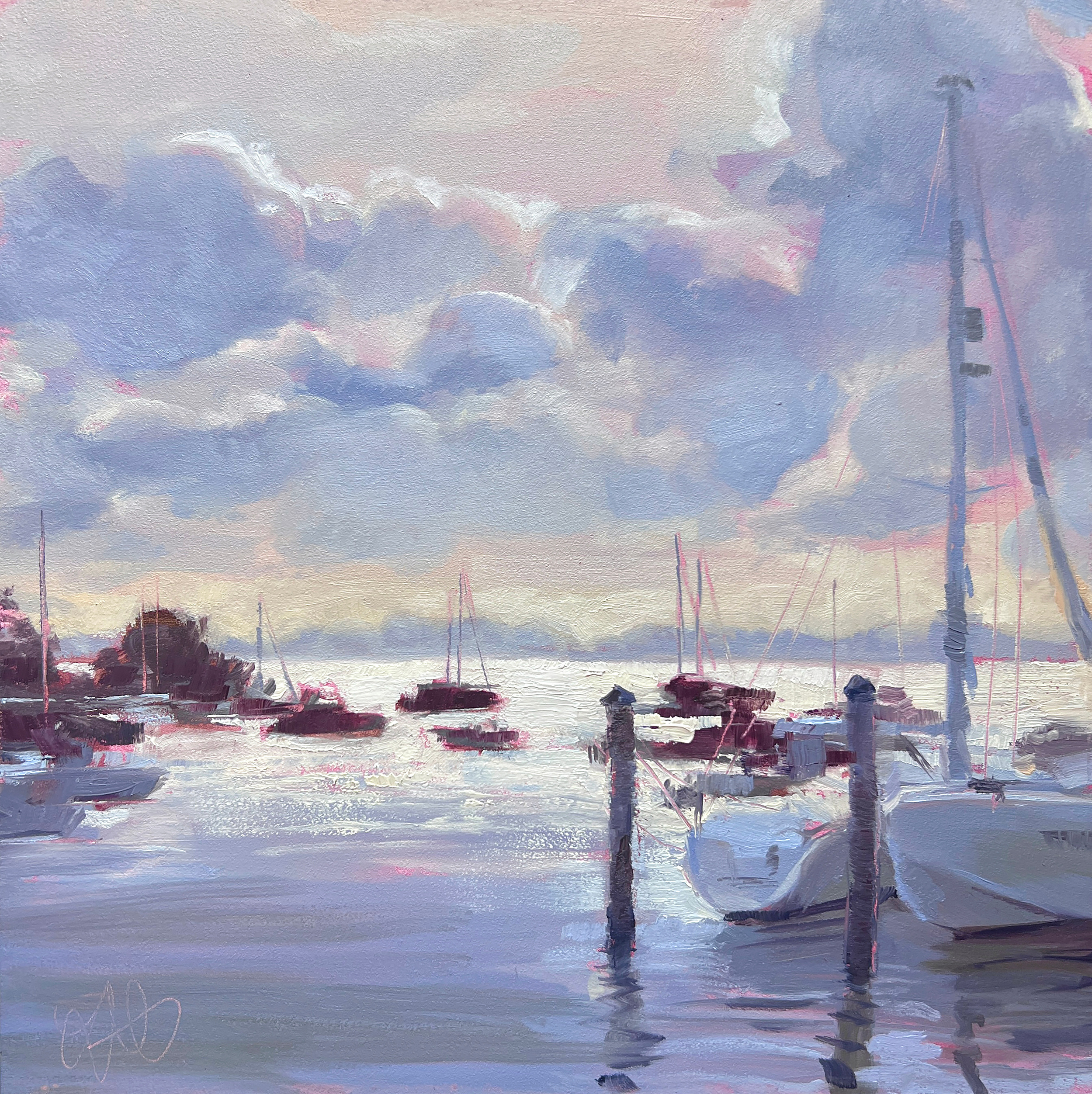 Regatta Sunrise, 2025
10 x 10 Oil on Panel
Painted En Plein Air
Dinner Key Marina - Coconut Grove, FL